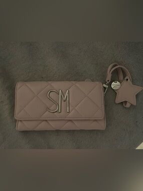 Steve Madden Quilted Wristlet in Dusty Rose with Star Charm